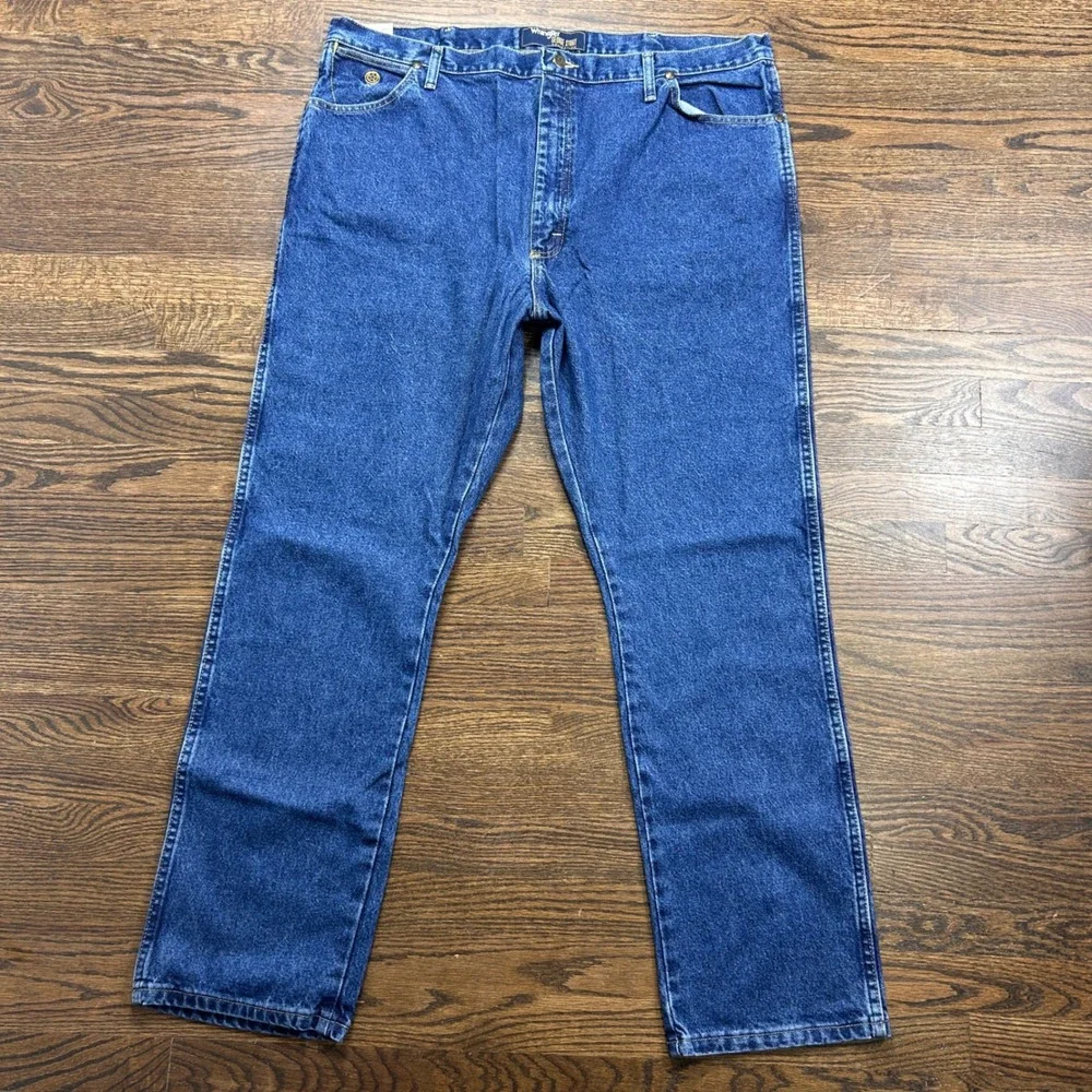 Wrangler George Strait Collection Mens Blue Jeans 42x34 Medium Wash Denim A102